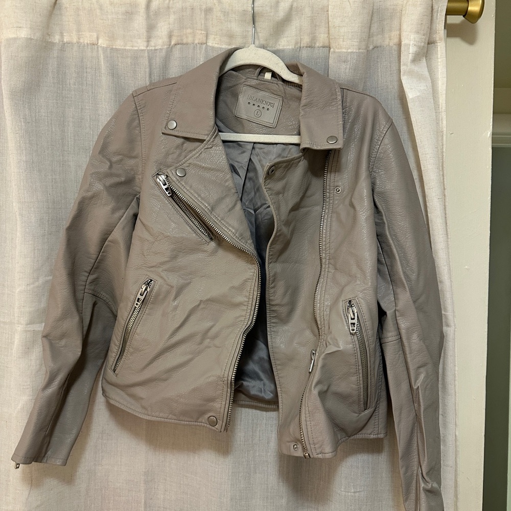Blank NYC Taupe Faux Leather Jacket